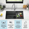 Lavabo de cocina tipo estación de trabajo con un receptáculo calibre 16 de 30" de montaje bajo encimera, con reborde WorkFlow™ y accesorios
